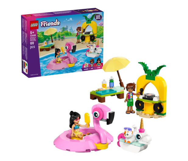 LEGO Friends 42658 Impreza na basenie z jednorożcem i flamingiem - 1331625 - zdjęcie 2